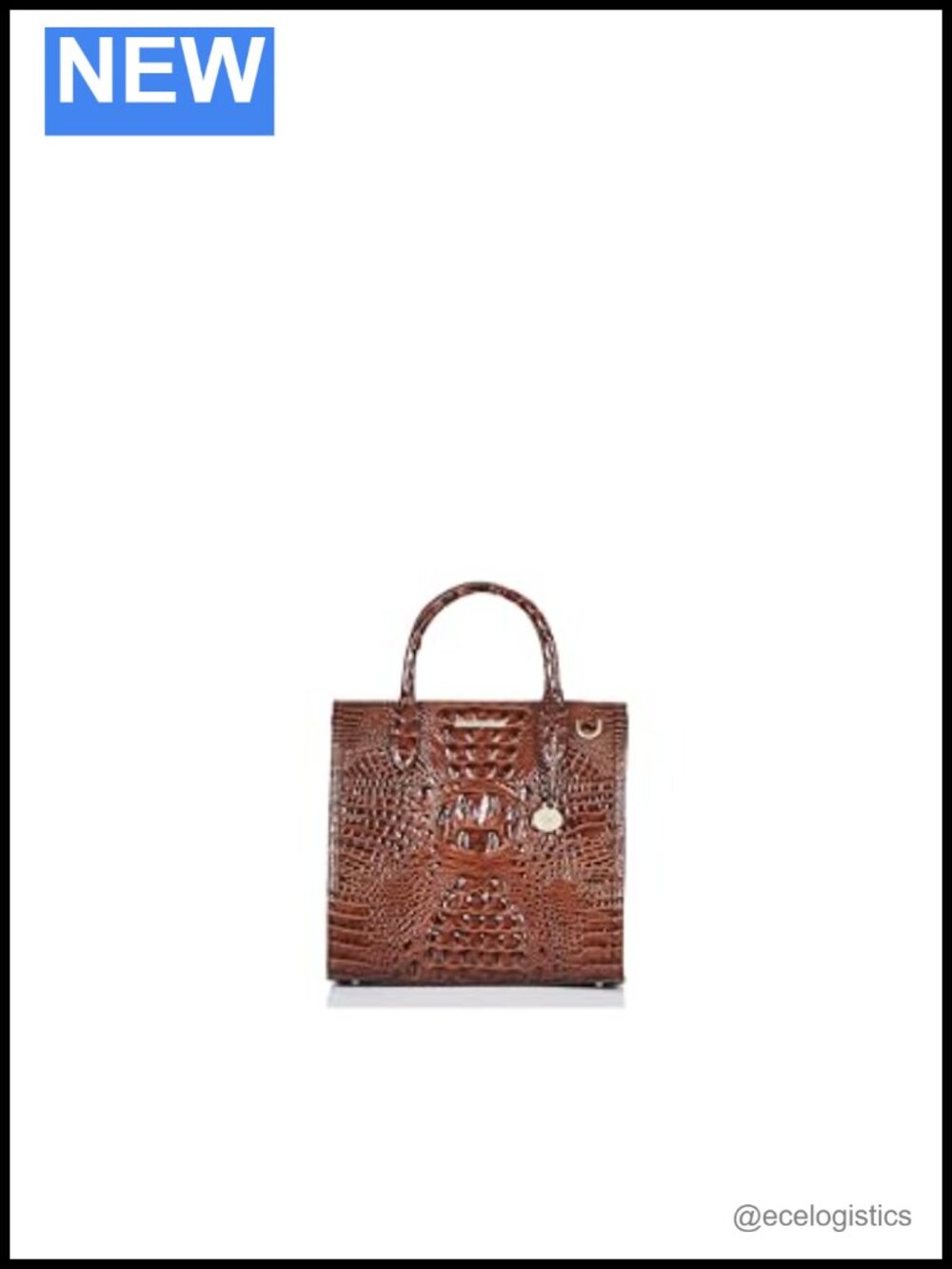 Brahmin Croc Embossed Leather Satchel with Crossbody Strap